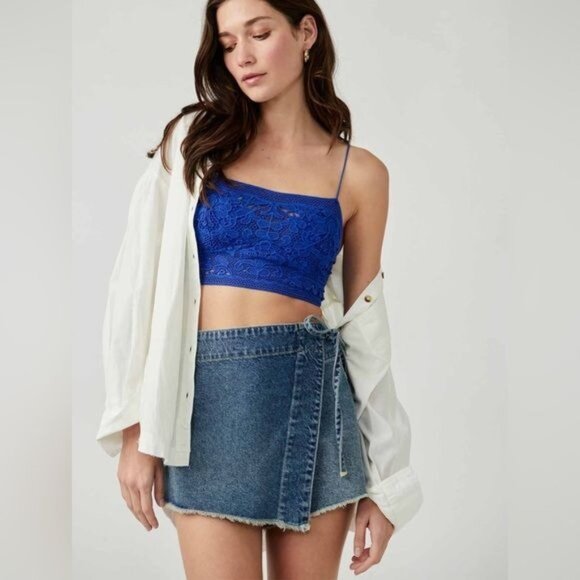 New Free People Intimately FP Lace Bralette in Blue Size S - Picture 1 of 7